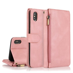 Skin-feel Crazy Horse Texture Zipper Wallet Bag Horizontal Flip Leather Case with Holder & Card Slots & Wallet & Lanyard, For iPhone 6, For iPhone 6 Plus, For iPhone SE 2022 / SE 2020 / 8 / 7, For iPhone 8 Plus / 7 Plus, For iPhone XS / X, For iPhone XR