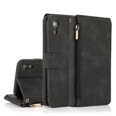 Skin-feel Crazy Horse Texture Zipper Wallet Bag Horizontal Flip Leather Case with Holder & Card Slots & Wallet & Lanyard, For iPhone 6, For iPhone 6 Plus, For iPhone SE 2022 / SE 2020 / 8 / 7, For iPhone 8 Plus / 7 Plus, For iPhone XS / X, For iPhone XR