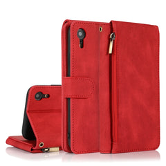 Skin-feel Crazy Horse Texture Zipper Wallet Bag Horizontal Flip Leather Case with Holder & Card Slots & Wallet & Lanyard, For iPhone 6, For iPhone 6 Plus, For iPhone SE 2022 / SE 2020 / 8 / 7, For iPhone 8 Plus / 7 Plus, For iPhone XS / X, For iPhone XR