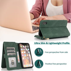 Skin-feel Crazy Horse Texture Zipper Wallet Bag Horizontal Flip Leather Case with Holder & Card Slots & Wallet & Lanyard, For iPhone XS Max, For iPhone 11, For iPhone 11 Pro, For iPhone 11 Pro Max, For iPhone 12 mini, For iPhone 12 / 12 Pro