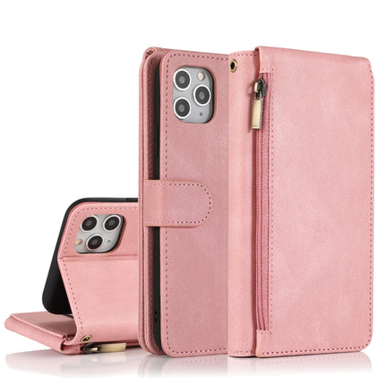 Funda tipo billetera con cremallera y textura Crazy Horse con tapa horizontal de cuero con soporte, ranuras para tarjetas, billetera y cordón, para iPhone 12 Pro Max