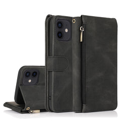 Skin-feel Crazy Horse Texture Zipper Wallet Bag Horizontal Flip Leather Case with Holder & Card Slots & Wallet & Lanyard, For iPhone XS Max, For iPhone 11, For iPhone 11 Pro, For iPhone 11 Pro Max, For iPhone 12 mini, For iPhone 12 / 12 Pro