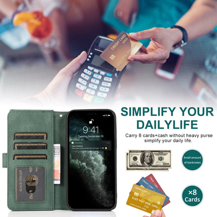 Skin-feel Crazy Horse Texture Zipper Wallet Bag Horizontal Flip Leather Case with Holder & Card Slots & Wallet & Lanyard, For iPhone 12 Pro Max