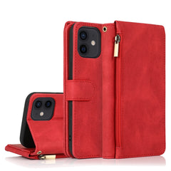 Hautfreundliche Crazy Horse Texture Zipper Wallet Bag Horizontal Flip Ledertasche mit Halter &amp; Kartenfächern &amp; Geldbörse &amp; Umhängeband, für iPhone 12 Pro Max