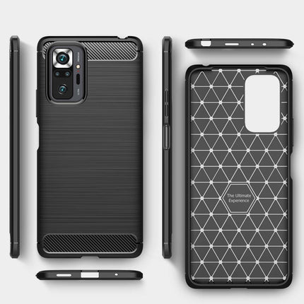 Brushed Texture Carbon Fiber TPU Case, For Xiaomi Redmi Note 10 Pro
