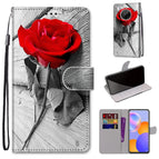 For Huawei Y9a / Wood Red Rose