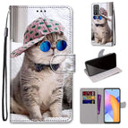 For Honor 10X Lite / Slant Hat Blue Mirror Cat