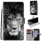 For Nokia 2.4 / Black White Lion Head