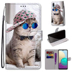 For Samsung Galaxy A02 / M02 / Slant Hat Blue Mirror Cat