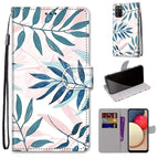 For Samsung Galaxy A02s / M02s / Pink Green Leaf