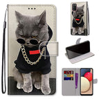 For Samsung Galaxy A02s / M02s / Golden Chain Grey Cat