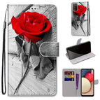 For Samsung Galaxy A02s / M02s / Wood Red Rose