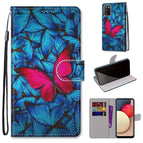 For Samsung Galaxy A02s / M02s / Blue Red Butterfly