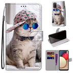 For Samsung Galaxy A02s / M02s / Slant Hat Blue Mirror Cat