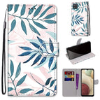 For Samsung Galaxy A12 / M12 / Pink Green Leaf