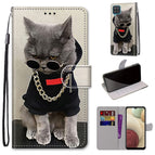For Samsung Galaxy A12 / M12 / Golden Chain Grey Cat