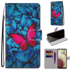 For Samsung Galaxy A12 / M12 / Blue Red Butterfly