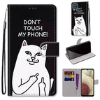For Samsung Galaxy A12 / M12 / Middle Finger White Cat