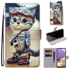 For Samsung Galaxy A32 5G / Leather Shoes Cat