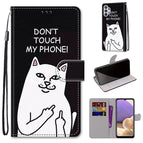 For Samsung Galaxy A32 5G / Middle Finger White Cat