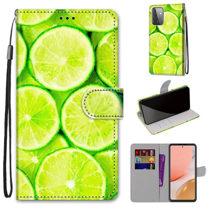 Coloured Drawing Cross Texture Horizontal Flip PU Leather Case with Holder & Card Slots & Wallet & Lanyard, For Samsung Galaxy A72 5G / 4G