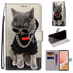 For Samsung Galaxy A72 5G / 4G / Golden Chain Grey Cat