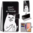 For Samsung Galaxy A72 5G / 4G / Middle Finger White Cat