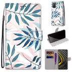 For Xiaomi Poco M3 / Pink Green Leaf
