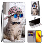 For Xiaomi Poco X3 NPC / Slant Hat Blue Mirror Cat