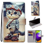 For Samsung Galaxy A52 5G / Leather Shoes Cat