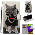 For Samsung Galaxy A52 5G / Golden Chain Grey Cat