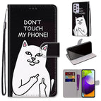 For Samsung Galaxy A52 5G / Middle Finger White Cat
