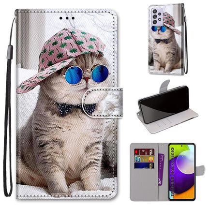 Coloured Drawing Cross Texture Horizontal Flip PU Leather Case with Holder & Card Slots & Wallet & Lanyard, For Samsung Galaxy A52 5G