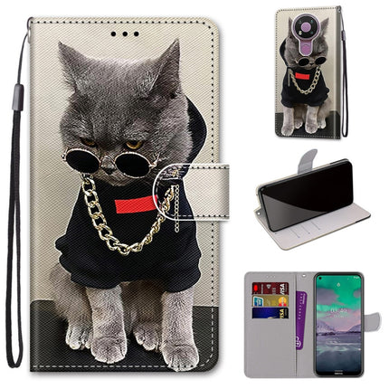 Coloured Drawing Cross Texture Horizontal Flip PU Leather Case with Holder & Card Slots & Wallet & Lanyard, For Nokia 3.4