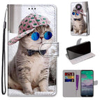 For Nokia 3.4 / Slant Hat Blue Mirror Cat