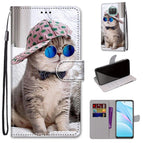 For Xiaomi Mi 10T Lite / Slant Hat Blue Mirror Cat