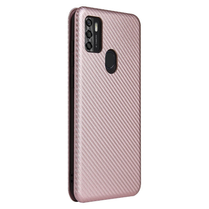 Carbon Fiber Texture Magnetic Horizontal Flip TPU + PC + PU Leather Case with Card Slot, For ZTE Blade A7s 2020