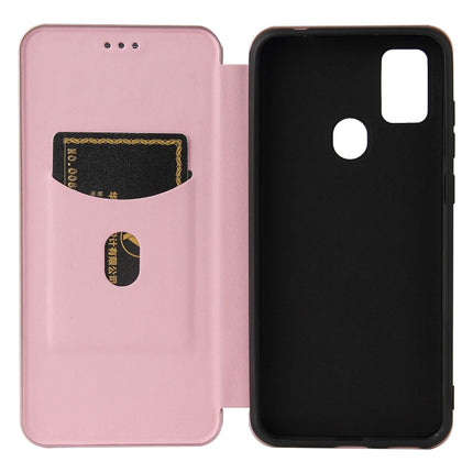 Carbon Fiber Texture Magnetic Horizontal Flip TPU + PC + PU Leather Case with Card Slot, For ZTE Blade A7s 2020