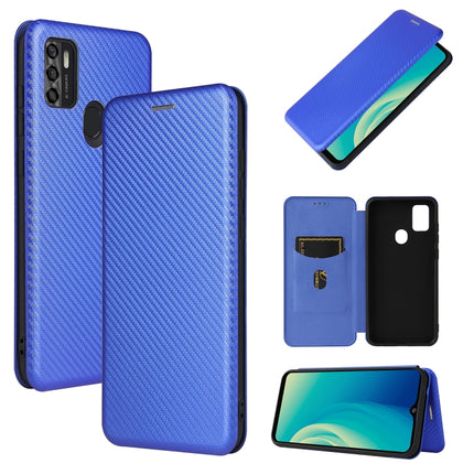 Carbon Fiber Texture Magnetic Horizontal Flip TPU + PC + PU Leather Case with Card Slot, For ZTE Blade A7s 2020