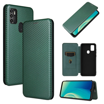 Carbon Fiber Texture Magnetic Horizontal Flip TPU + PC + PU Leather Case with Card Slot, For ZTE Blade A7s 2020