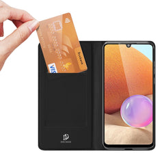 DUX DUCIS Skin Pro Series Horizontal Flip PU + TPU Leather Case with Holder & Card Slots, For Samsung Galaxy A32 4G