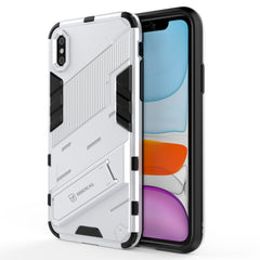 Punk Armor 2 in 1 PC + TPU Shockproof Case with Invisible Holder, For iPhone 11 Pro, For iPhone 11, For iPhone 11 Pro Max, For iPhone X / XS