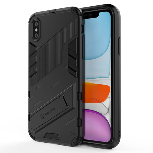 Estuche a prueba de golpes Punk Armor 2 en 1 de PC + TPU con soporte invisible, para iPhone XR, para iPhone XS Max, para iPhone 6 y 6s, para iPhone 6 Plus y 6s Plus