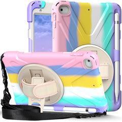 Shockproof Colorful Silicone + PC Protective Case with Holder & Shoulder Strap & Hand Strap, For iPad Mini (2019), For iPad 10.2 (2020), For iPad Air 2022 / 2020 10.9, For iPad 9.7 (2018)