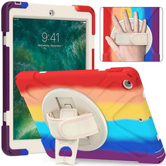 Shockproof Colorful Silicone + PC Protective Case with Holder & Shoulder Strap & Hand Strap, For iPad Mini (2019), For iPad 10.2 (2020), For iPad Air 2022 / 2020 10.9, For iPad 9.7 (2018)