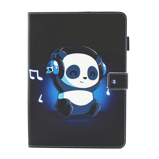 Funda de cuero con tapa horizontal con patrón de dibujo en color para iPad de 10,2 pulgadas, con soporte, ranuras para tarjetas y marco para fotos