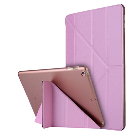 Für iPad 10,2 Zoll Seidentextur Horizontale Verformung Flip Ledertasche mit Halter