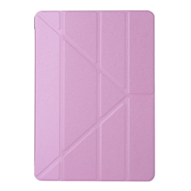 For iPad 10.2 inch Silk Texture Horizontal Deformation Flip Leather Case with Holder