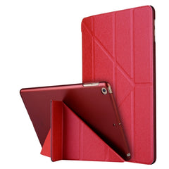 For iPad 10.2 inch Silk Texture Horizontal Deformation Flip Leather Case with Holder