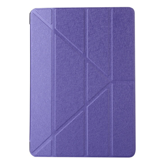 For iPad 10.2 inch Silk Texture Horizontal Deformation Flip Leather Case with Holder